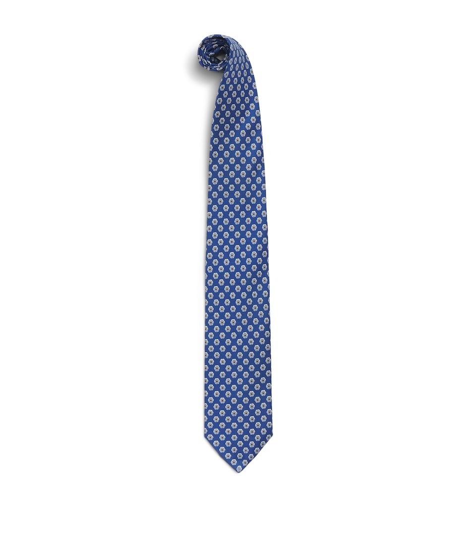 E. Marinella Silk Floral Tie Navy