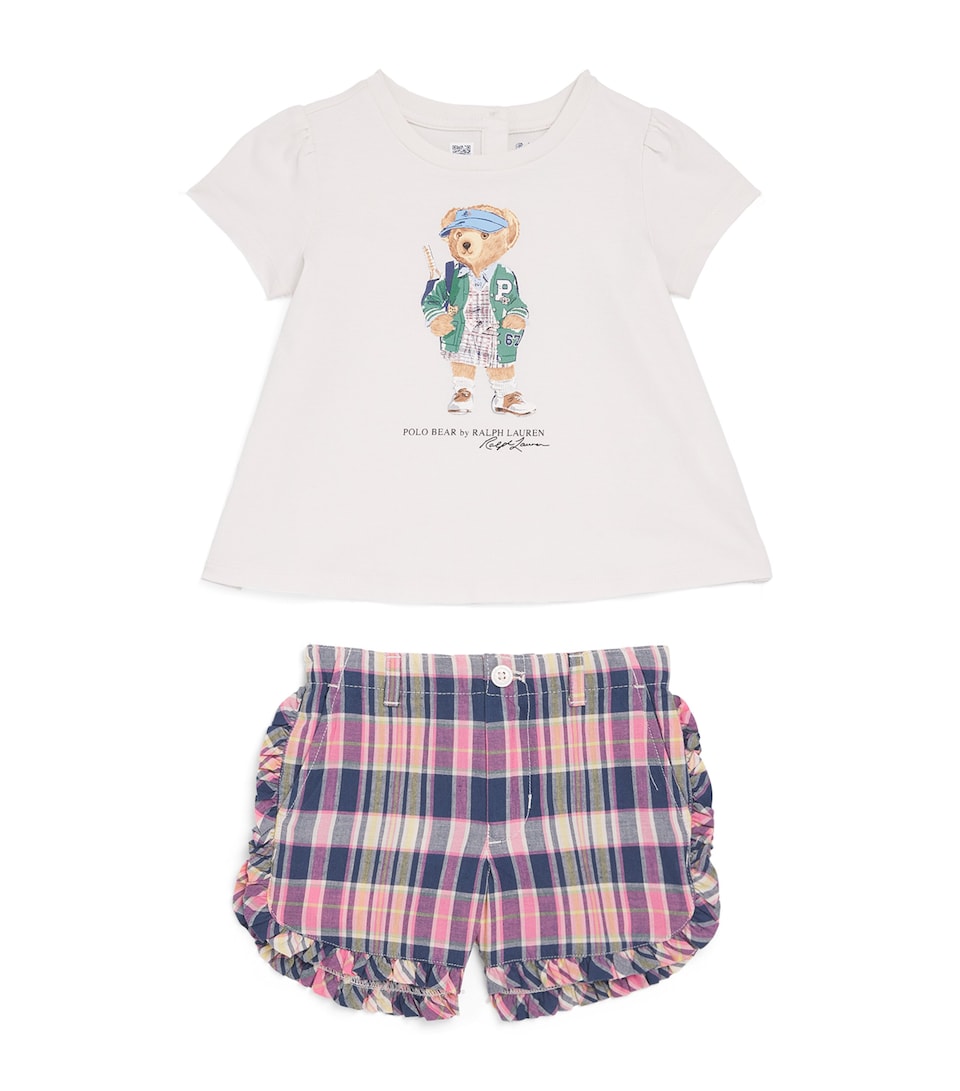 Cotton Polo Bear Graphic T-Shirt and Shorts Set (3-12 Months)