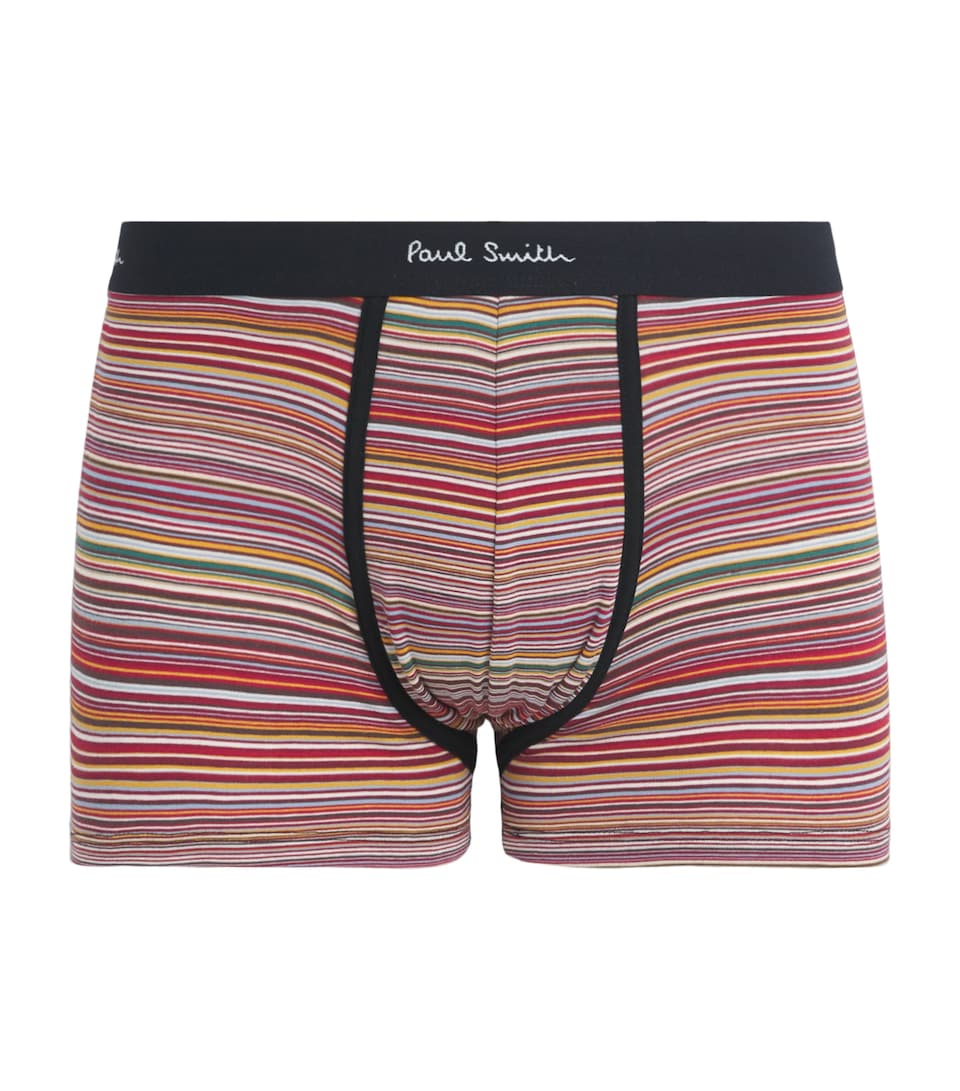 Paul Smith Mens Stretch-Organic Cotton Signature Stripe Trunks Coloured