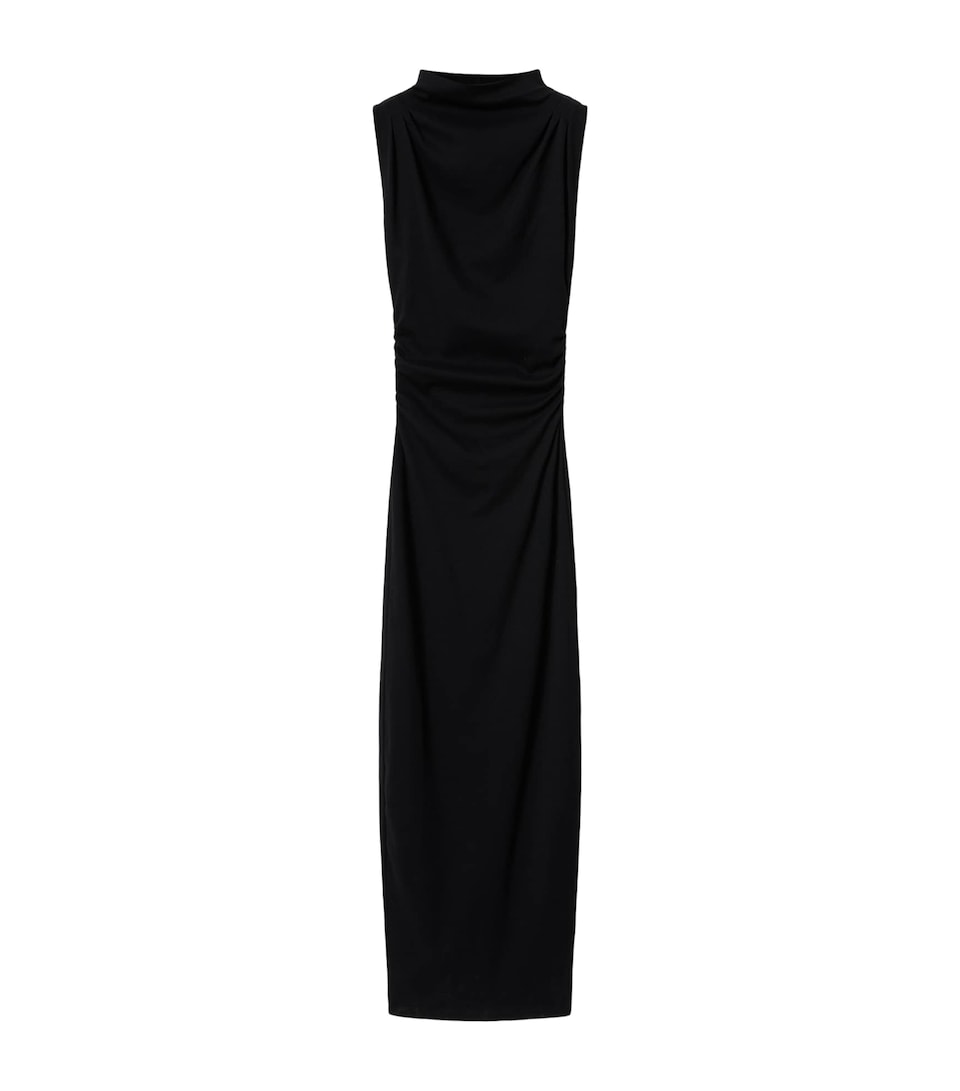 AllSaints Womens Stretch-Cotton Katarina Maxi Dress Black