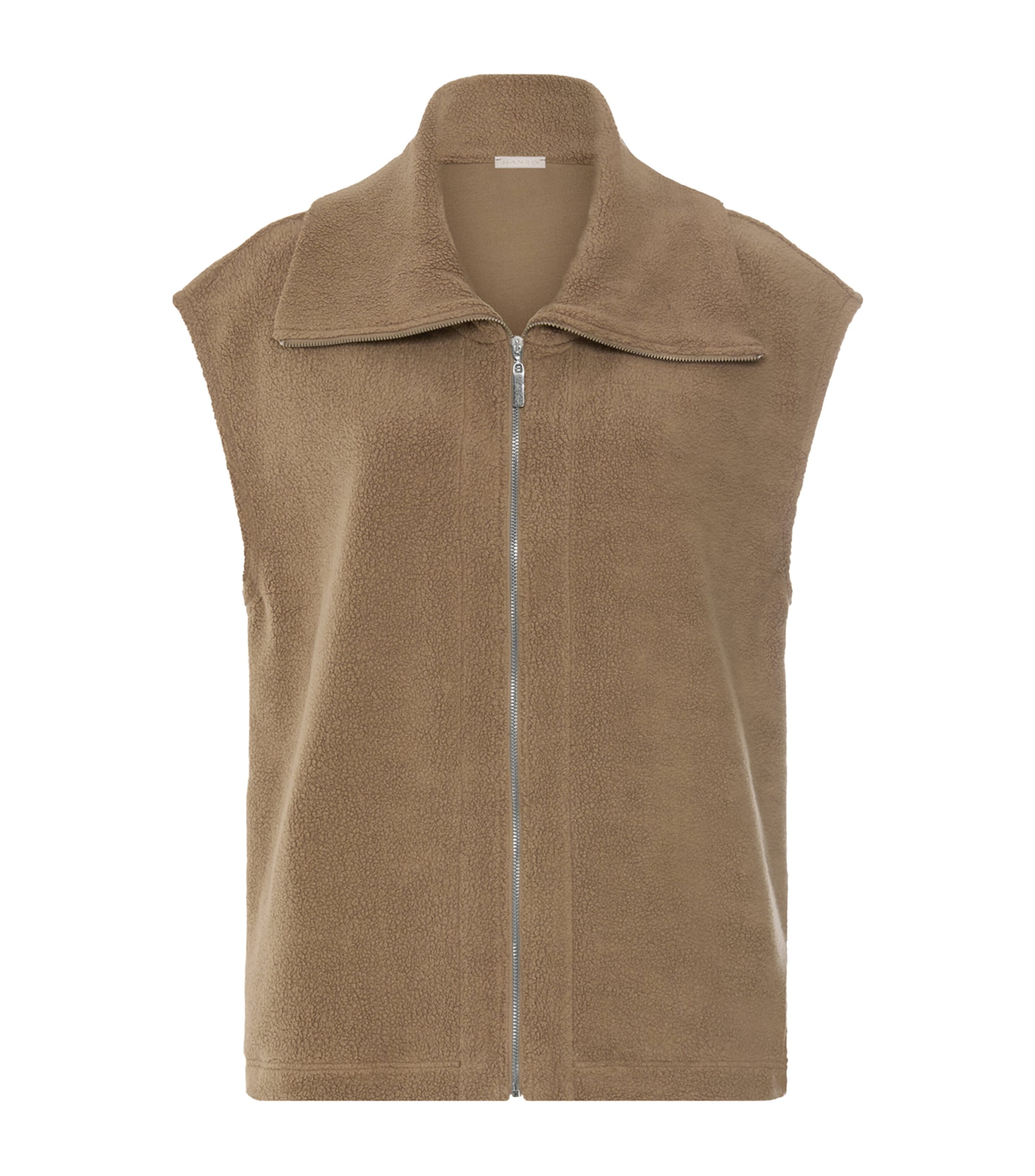 Hanro Womens Fleece Gilet Suede Camel