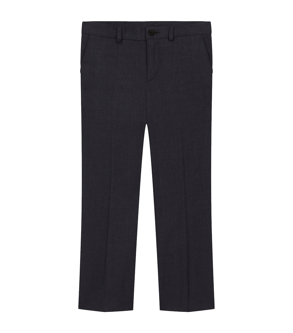 Dolce&Gabbana Kids Linen-Blend Straight Trousers (2-6 Years) Blue