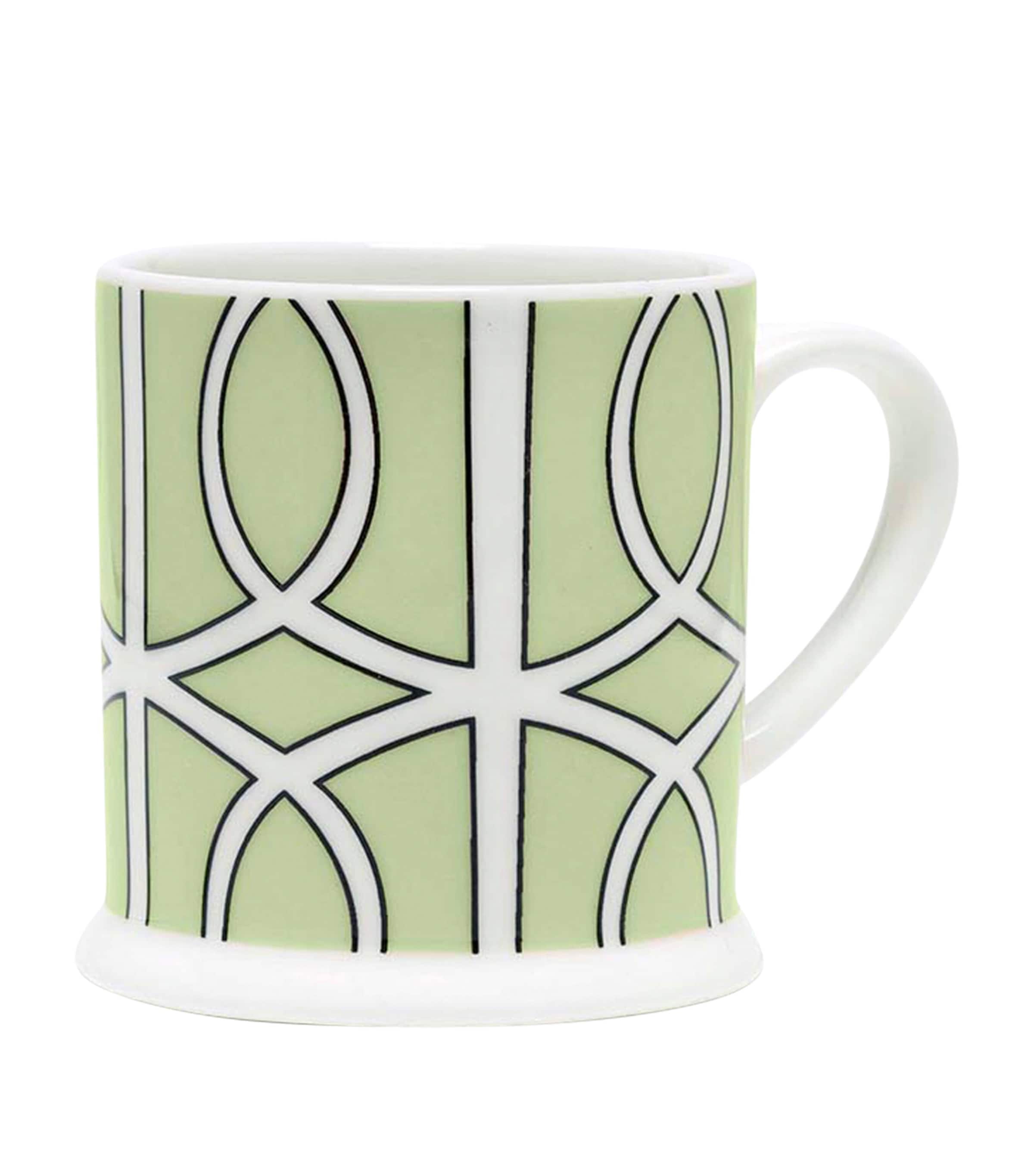O.W.London Set of 2 Loop Espresso Cups Green/white