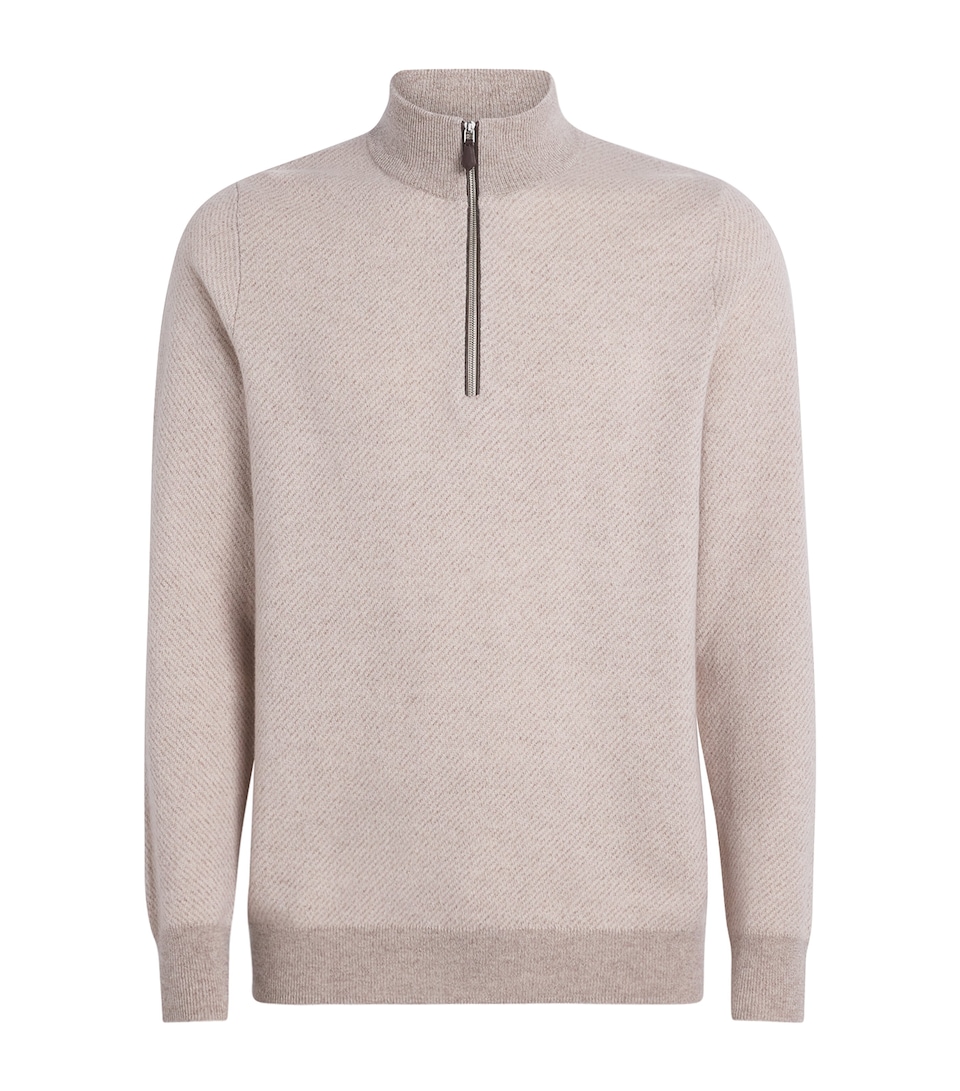 Cashmere Quarter-Zip Temple Sweater
