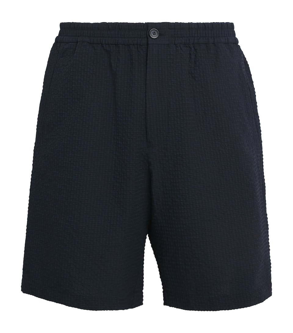 Emporio Armani Mens Seersucker Bermuda Shorts