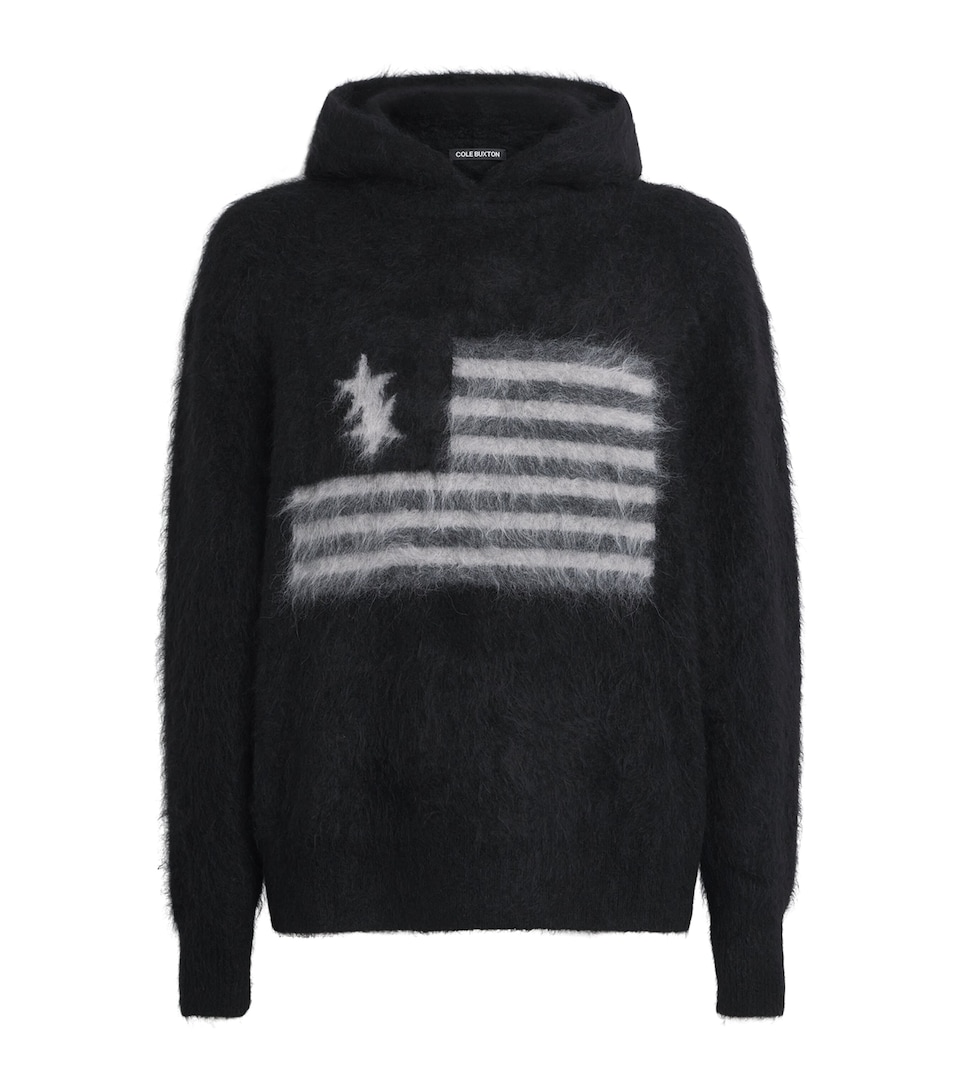 Alpaca-Blend Flag Hoodie