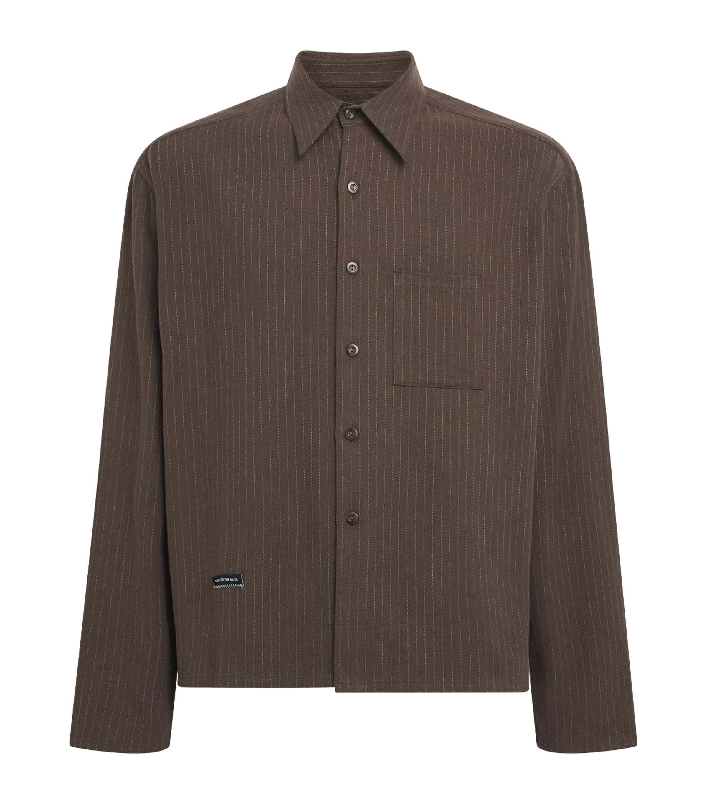 Song For The Mute Mens Stripe School Shirt Khaki
