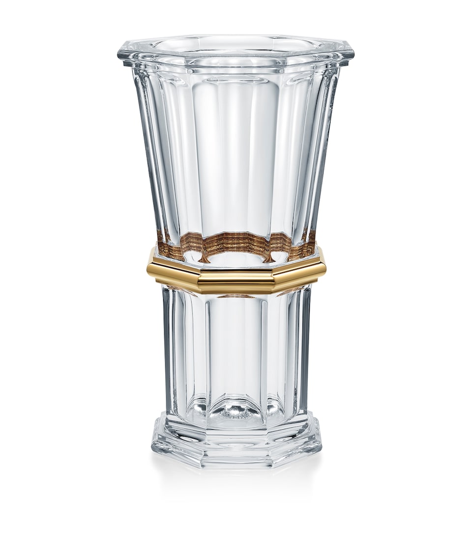 Large Harcourt 1841 Clear & Gold Vase (32cm)