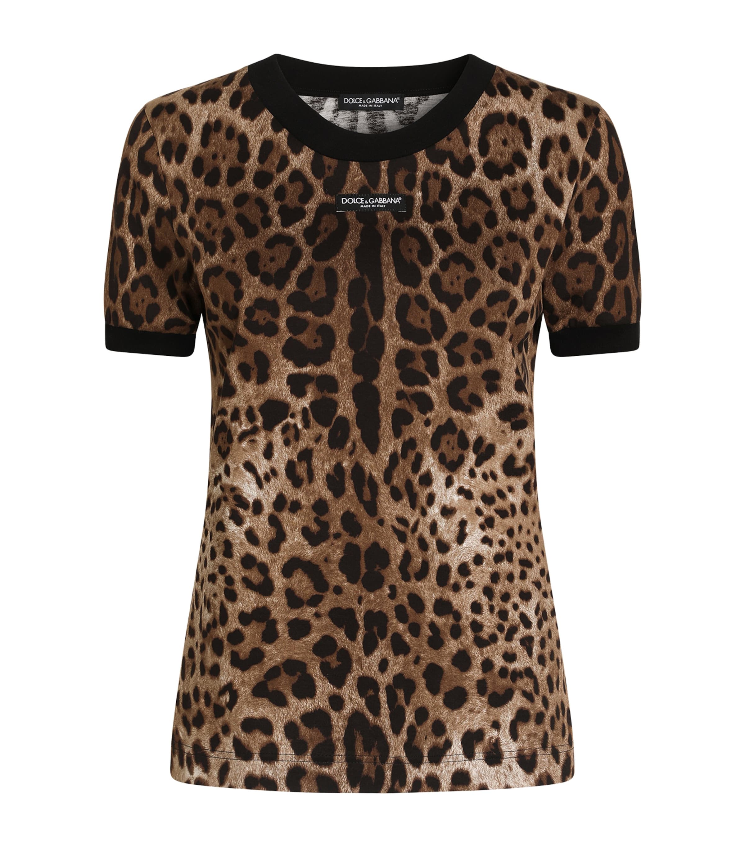 Dolce&Gabbana Womens Cotton Leopard Print T-Shirt Leo New