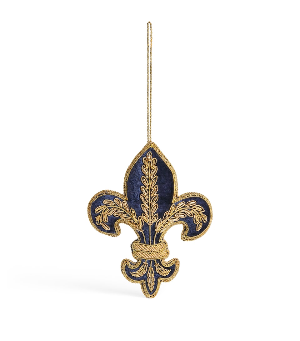 Tinker Tailor Velvet Fleur-De-Lis Tree Decoration Navy & Gold