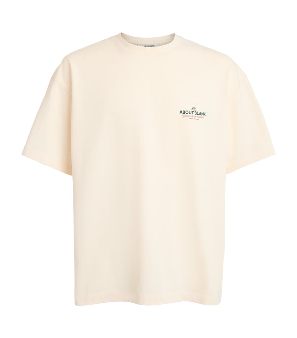 about:blank Mens Cotton Logo Oversized T-Shirt Oat/green/red