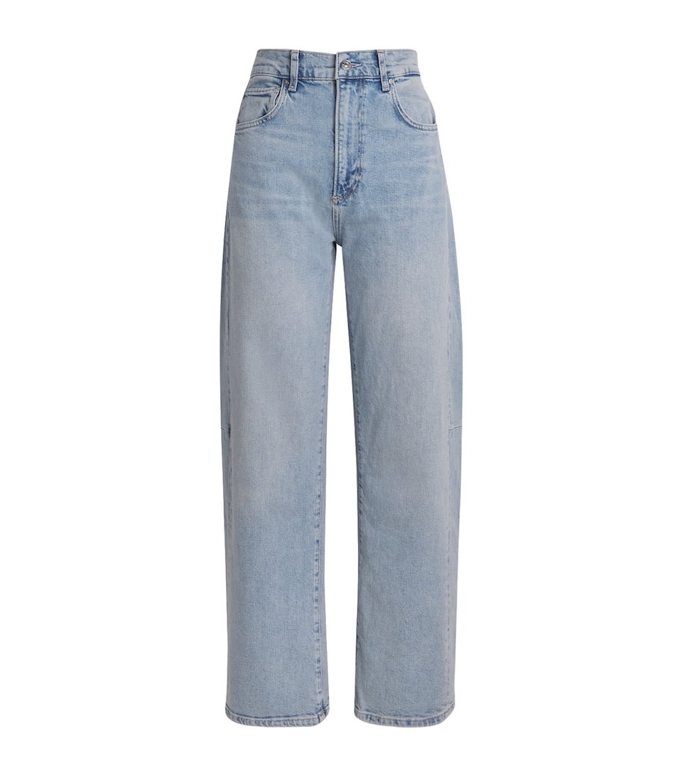 PAIGE Womens Arellia Skimmer Barrel-Leg Jeans Mar Vista