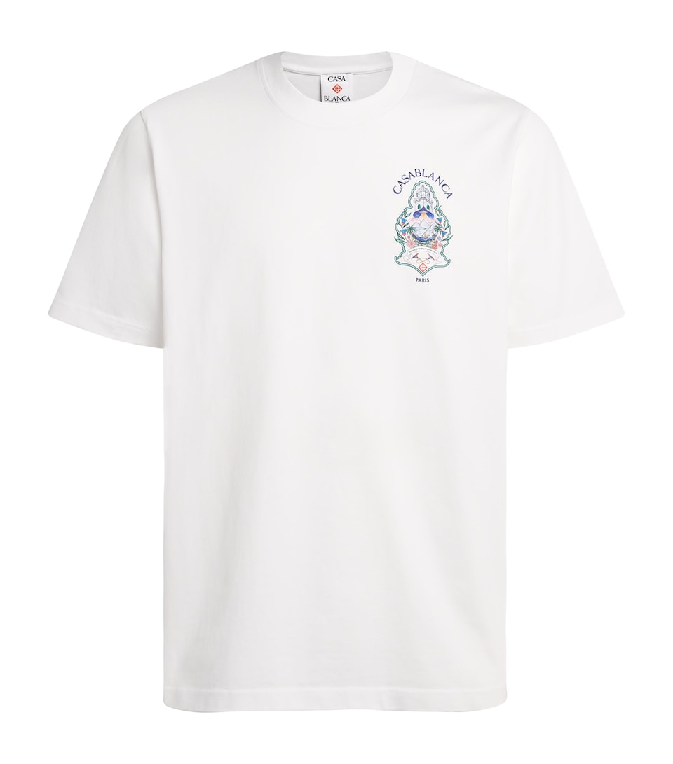 Casablanca Mens Organic Cotton Hotel Emblem T-Shirt Hotel Emblem