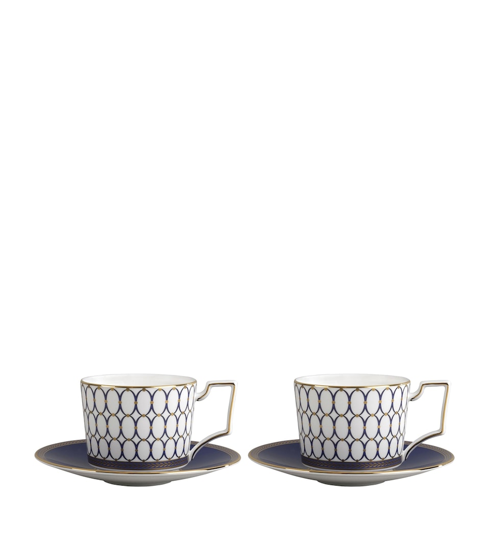 Renaissance Gold Teacups And Saucers (Set Of 2)