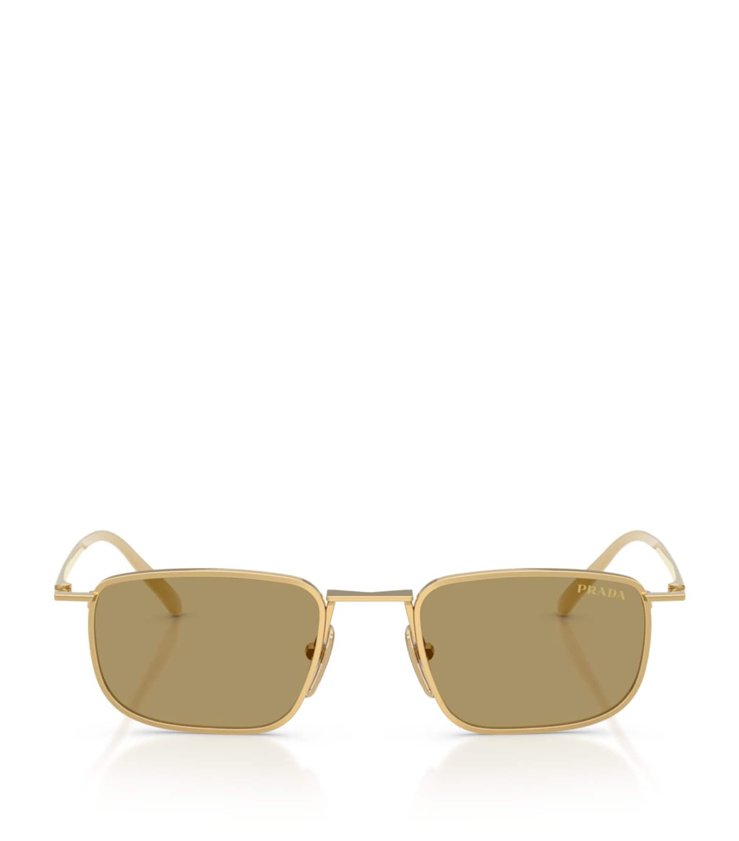 Prada Metal Pillow Sunglasses Gold