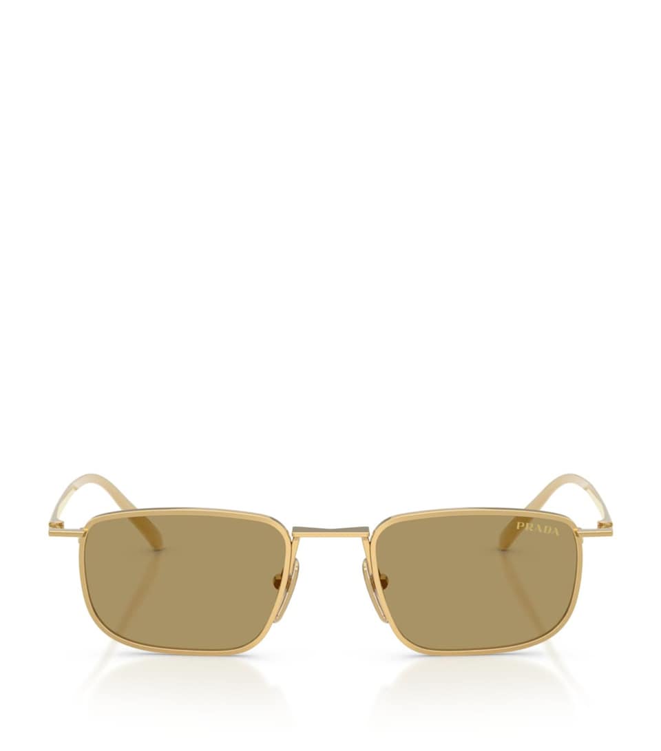 Prada Metal Pillow Sunglasses Gold