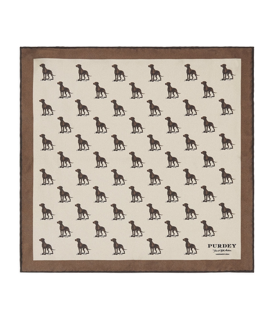 Purdey Silk Gun Dog Pocket Square Msr