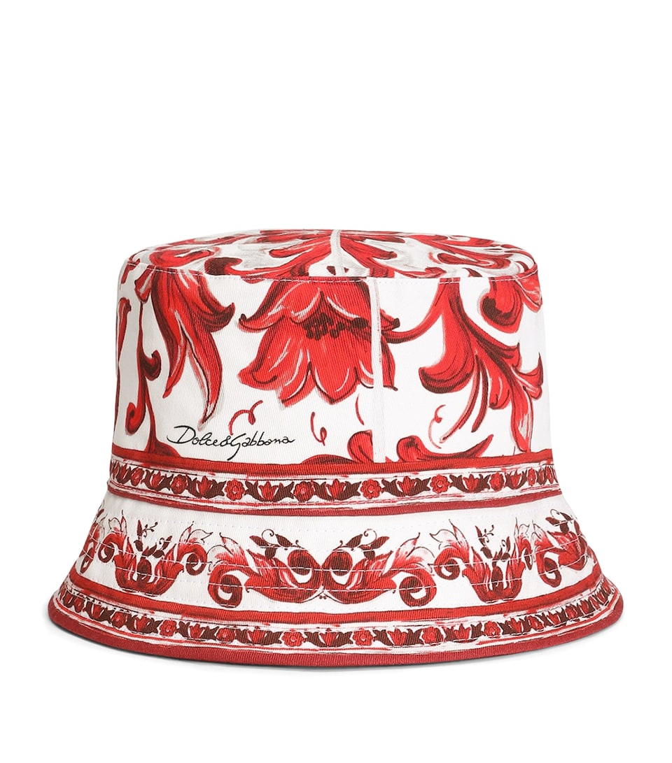Dolce&Gabbana Cotton Majolica Print Bucket Hat Maiolica Rub