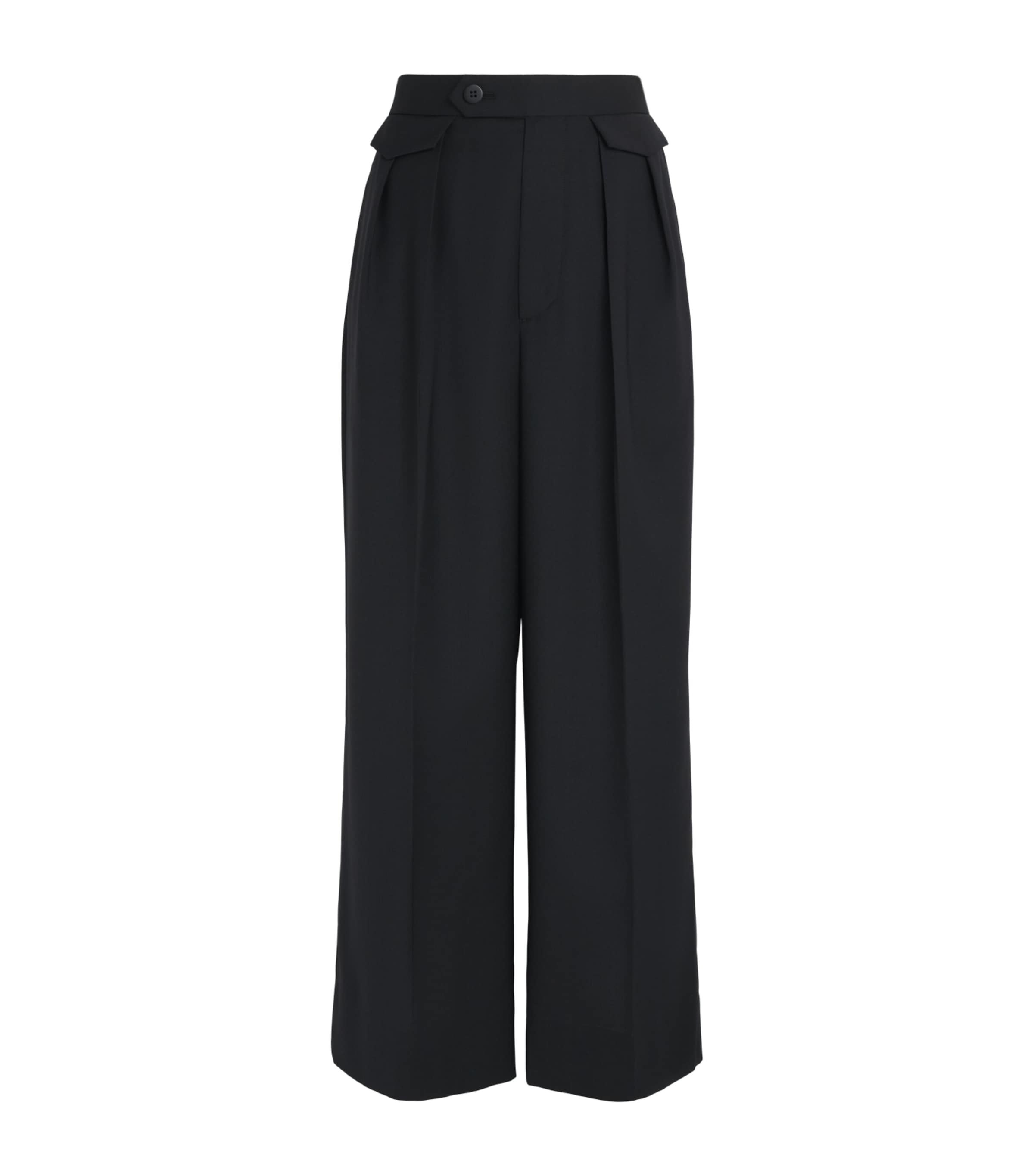 Issey Miyake Womens Wool-Blend Honest Ensemble Trousers Black