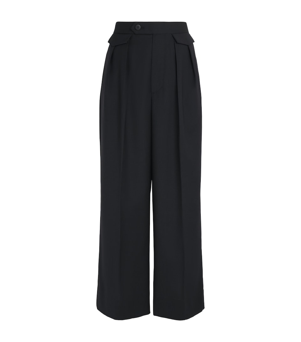 Issey Miyake Womens Wool-Blend Honest Ensemble Trousers Black