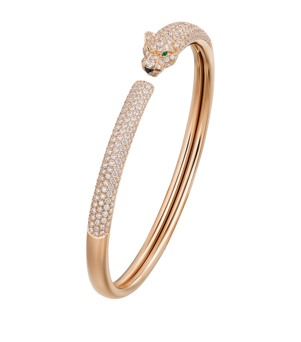 Rose Gold, Diamond and Emerald Panthère de Cartier Bracelet
