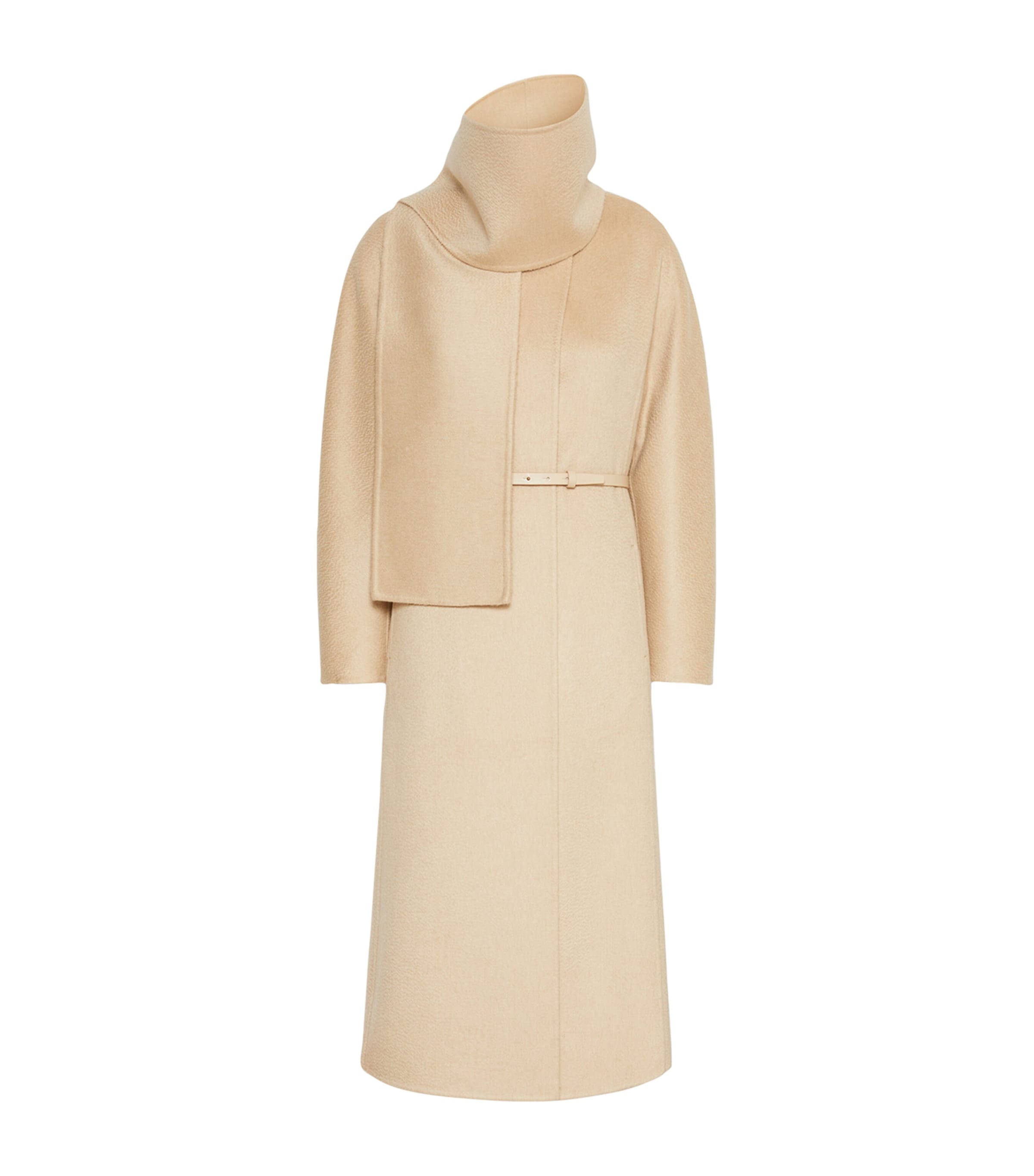 Max Mara Womens Camel-Mohair Wrap Coat Beige