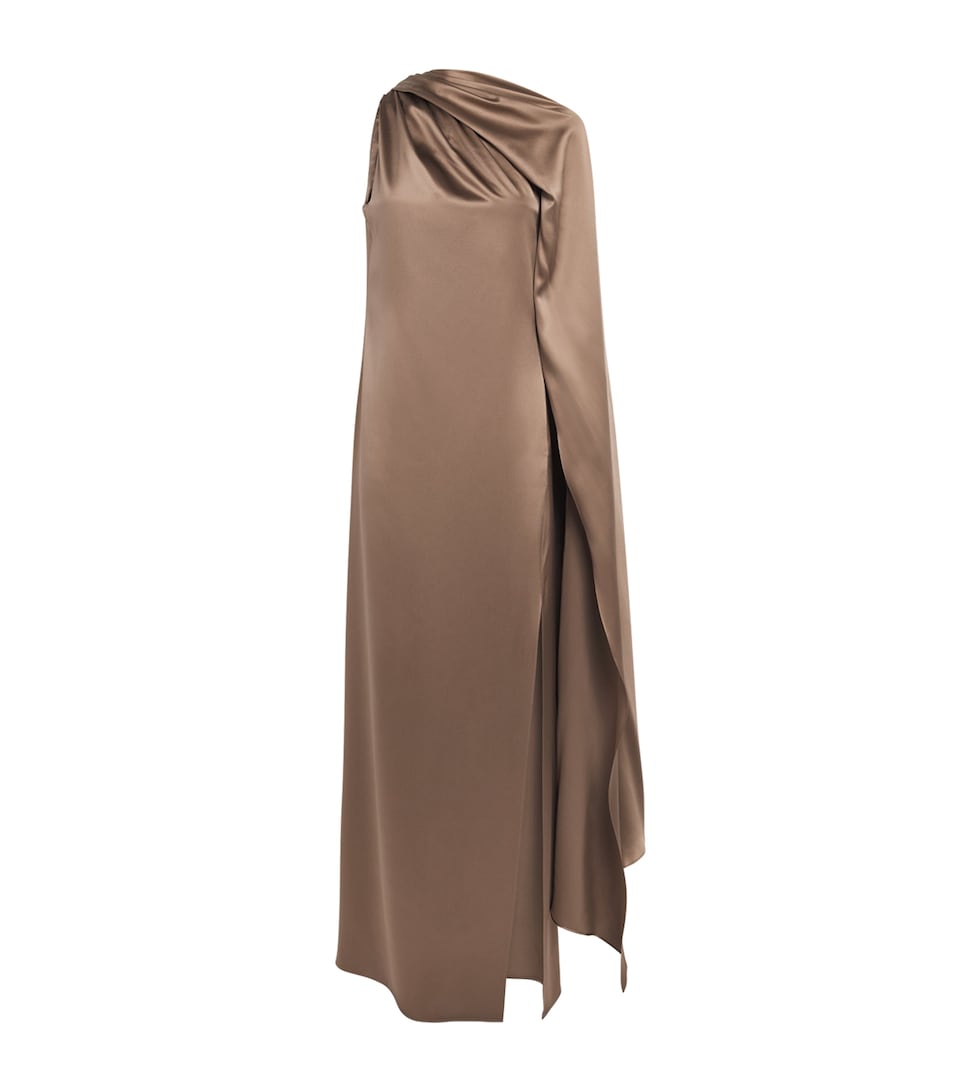 Silk One-Shoulder Maxi Dress