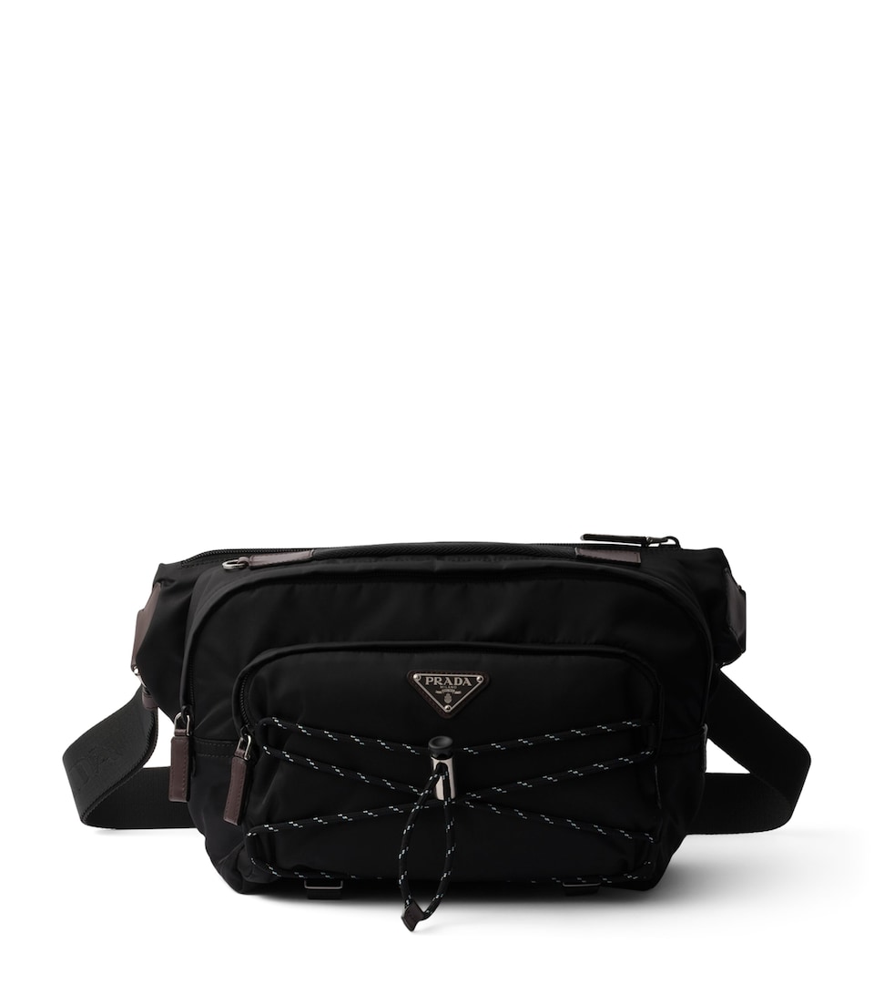 Re-Nylon and Leather Shoulder Bag