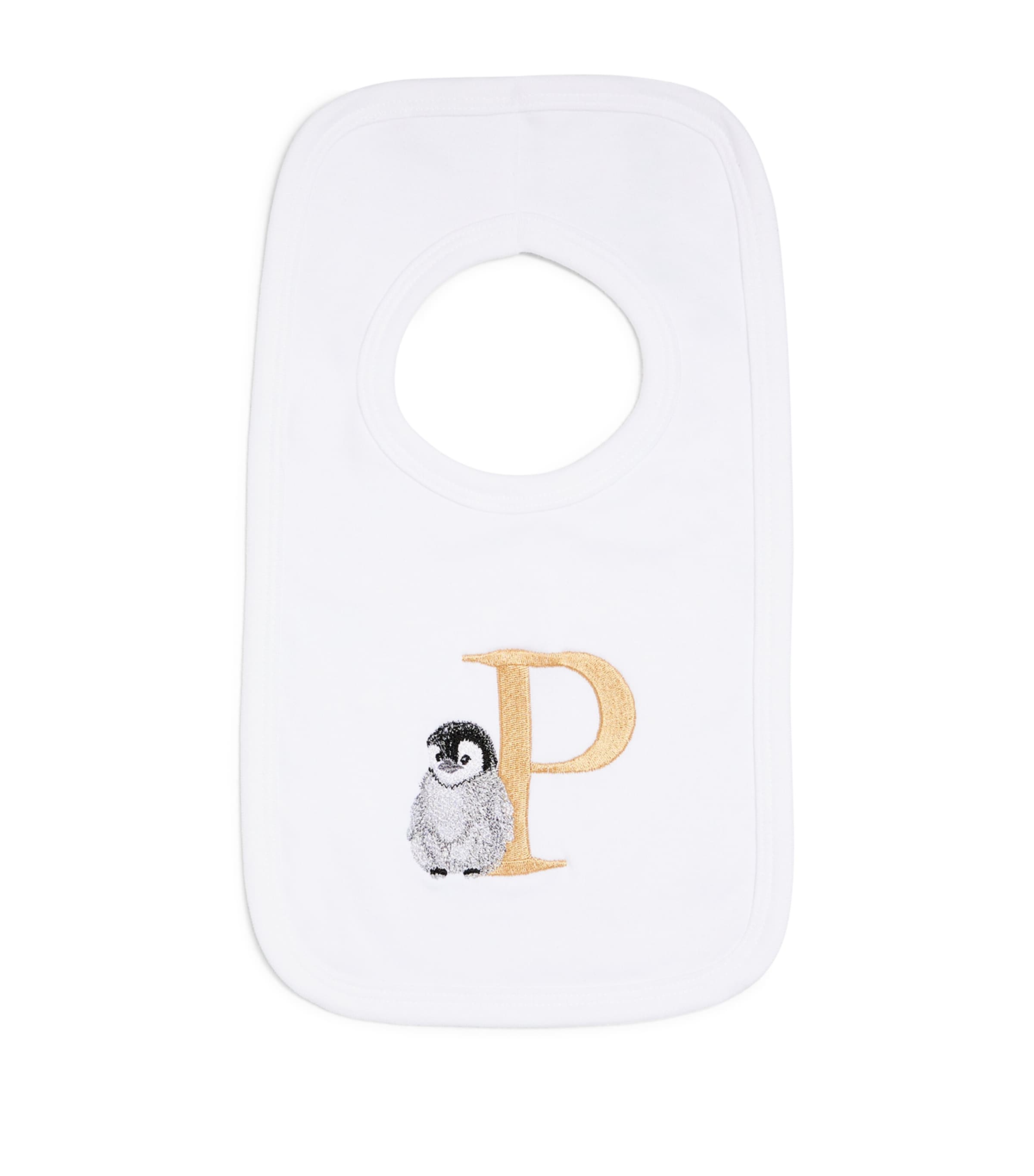 PAINT MY DREAMS Cotton 'P' Monogram Bib White