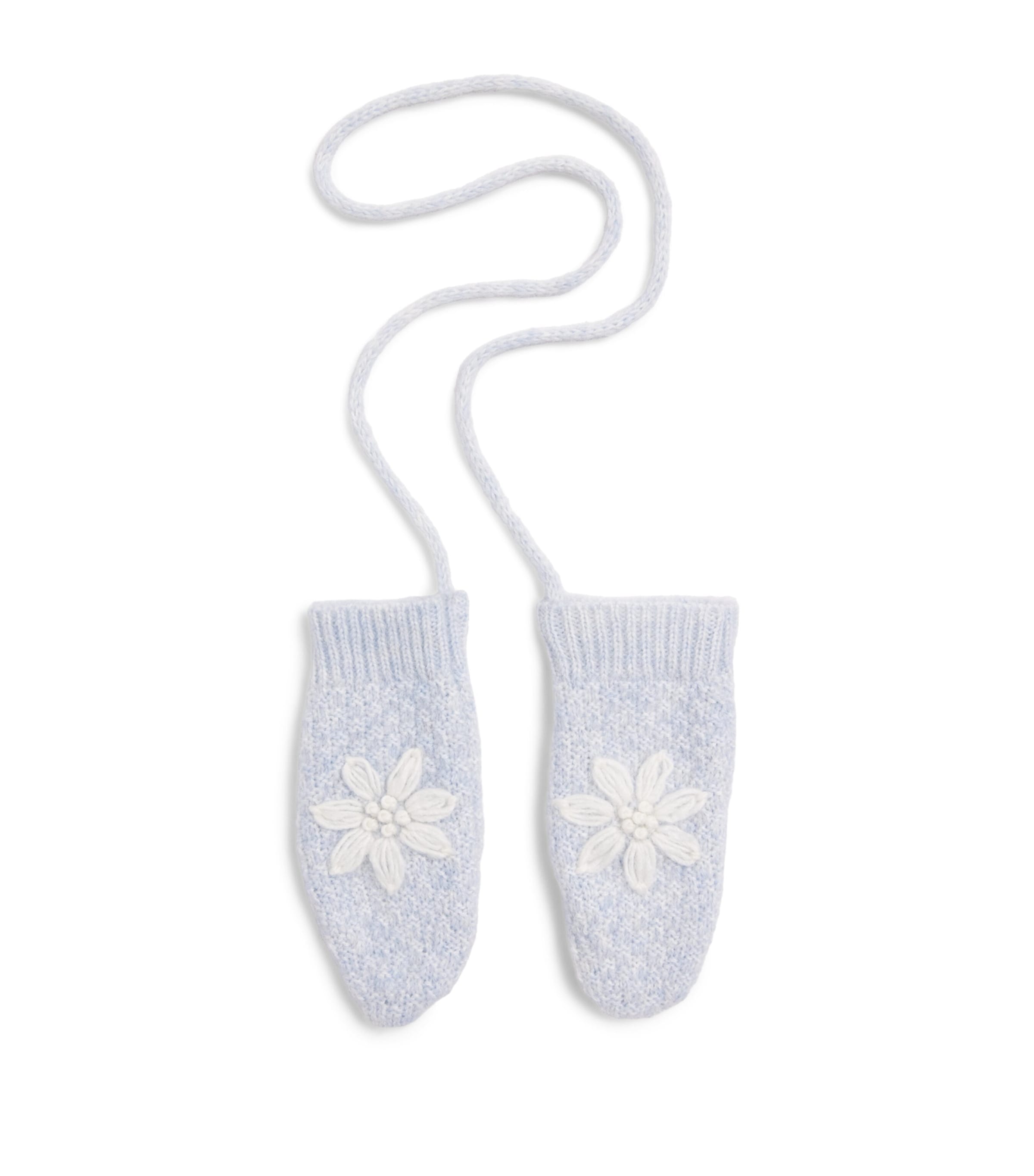 Louise Misha Embroidered Ania Mittens Cloud