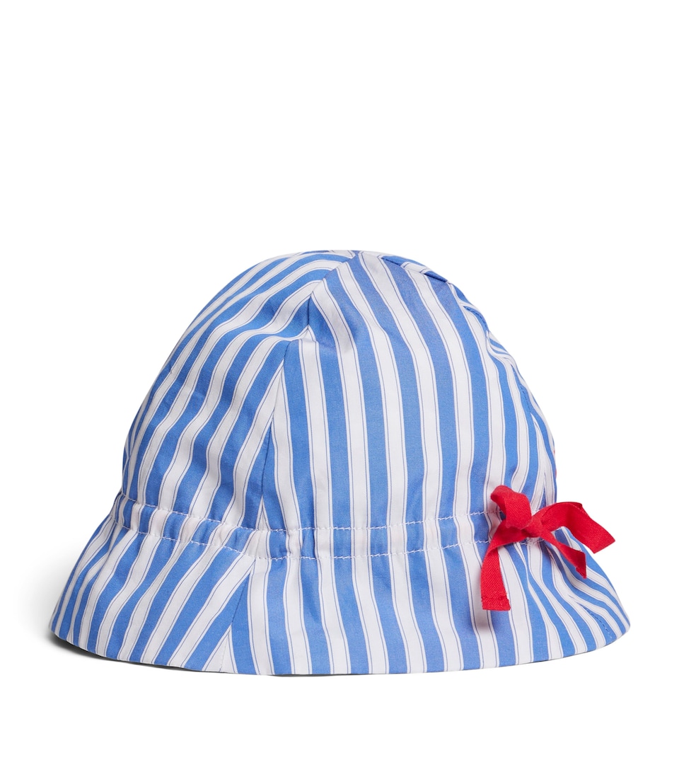 Bonpoint Cotton Stripe Bucket Hat Ra Bleu De Prusse