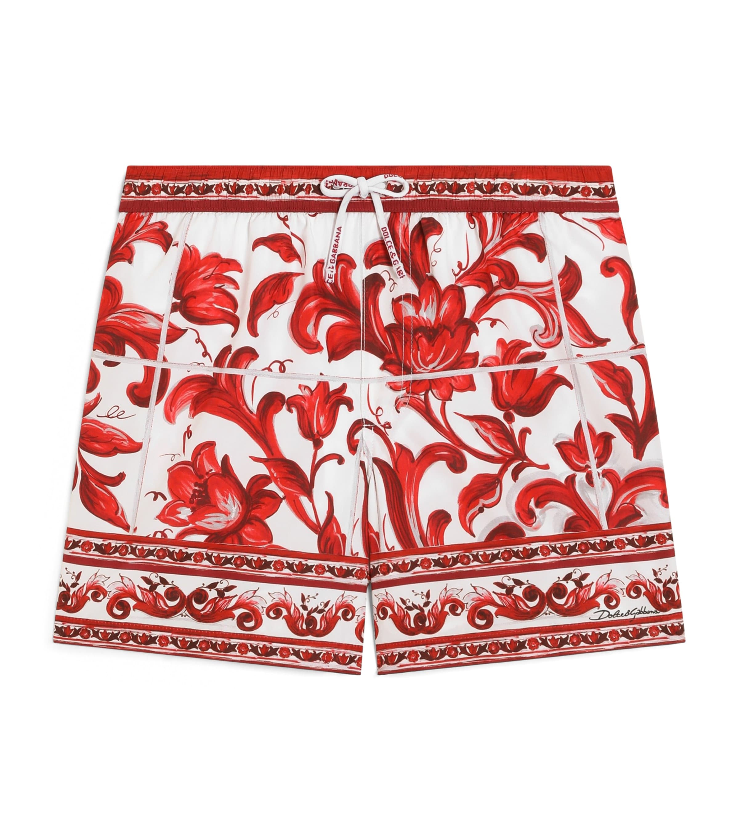 Dolce&Gabbana Kids Majolica Print Swim Shorts (8-14 Years) Maiolica Rub