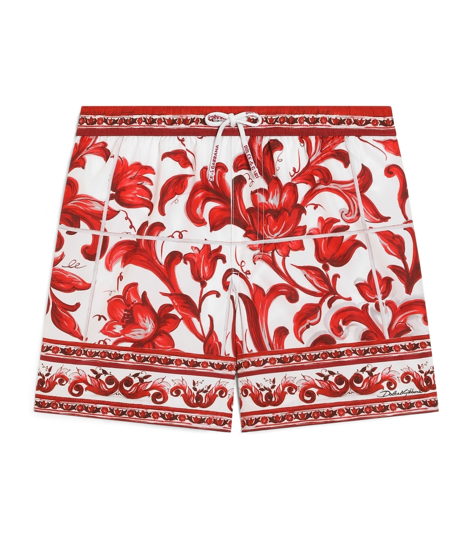 Dolce&Gabbana Kids Majolica Print Swim Shorts (8-14 Years) Maiolica Rub