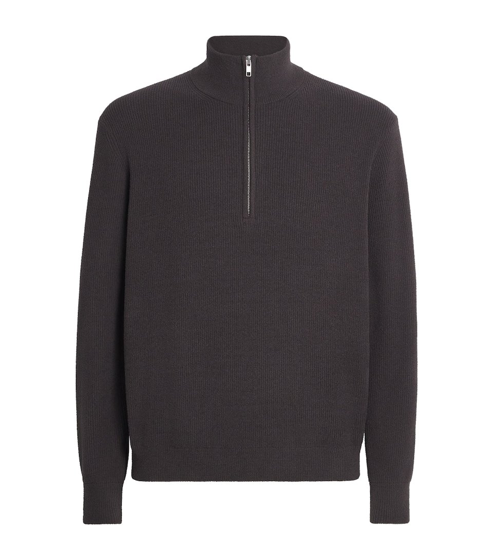 NN.07 Mens Quarter-Zip Danny Sweater Deep Truffle