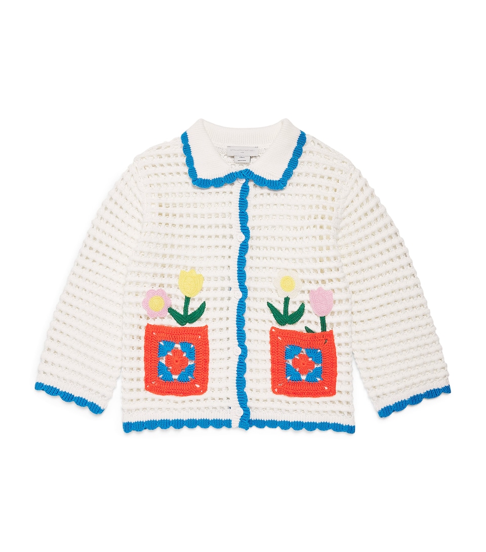 Stella McCartney Kids Cotton Crochet Embroidered Cardigan (2-12 Years)