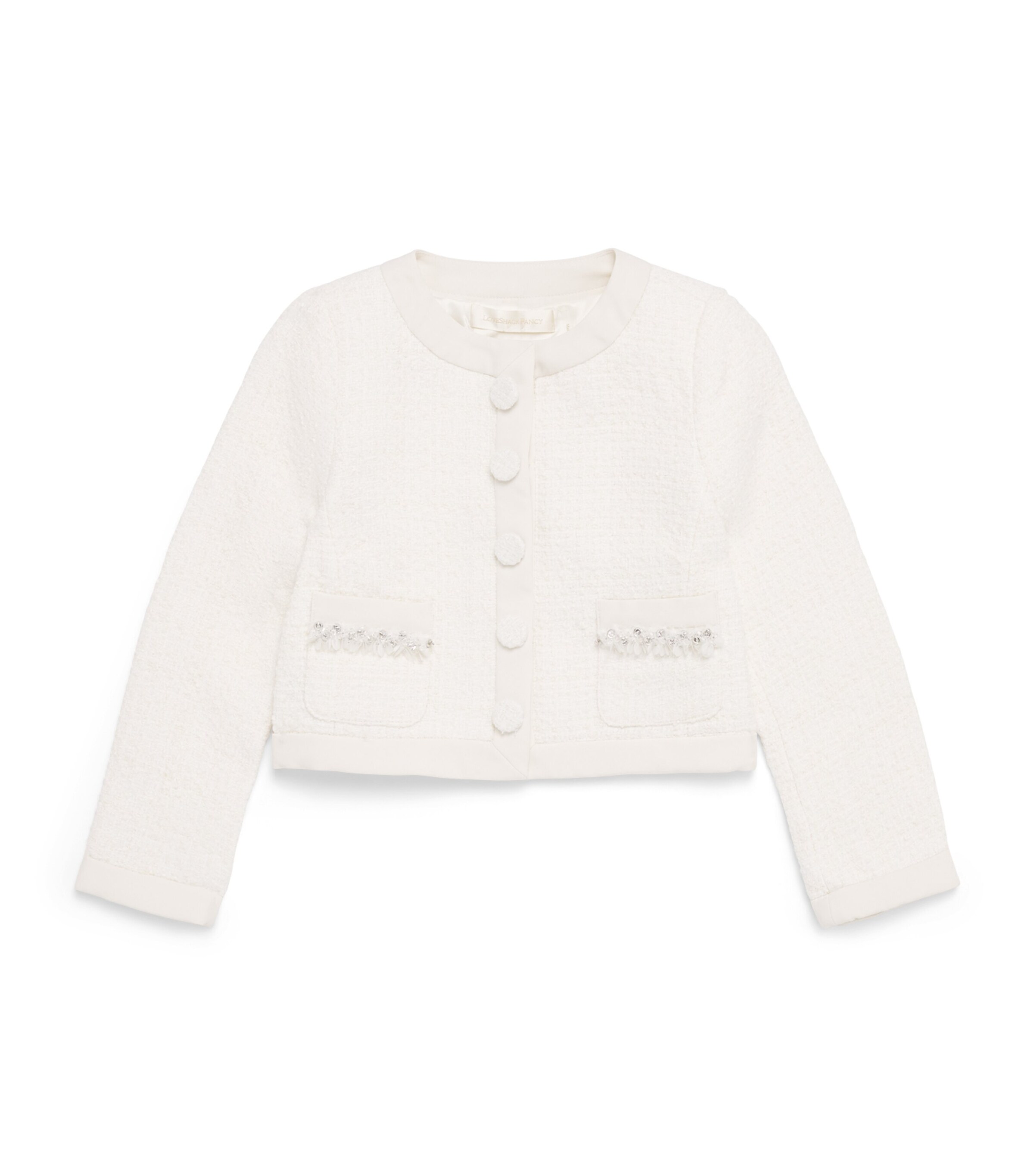 LoveShackFancy Embellished Tweed Sue Dress (2-6 Years) Ivmst Ivory Mist