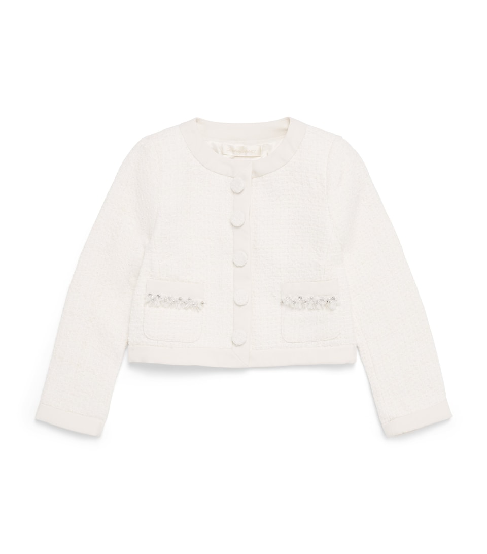 LoveShackFancy Embellished Tweed Sue Dress (2-6 Years) Ivmst Ivory Mist