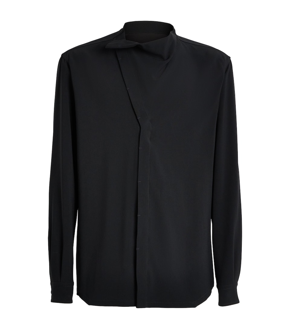 Rick Owens Mens Cady Draped Island Shirt Black