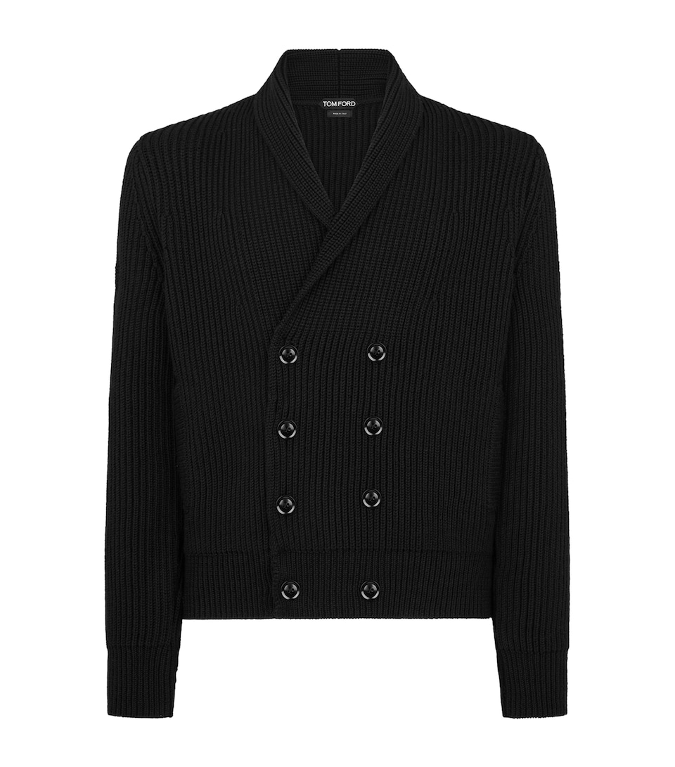 Wool-Silk Double-Breasted Cardigan