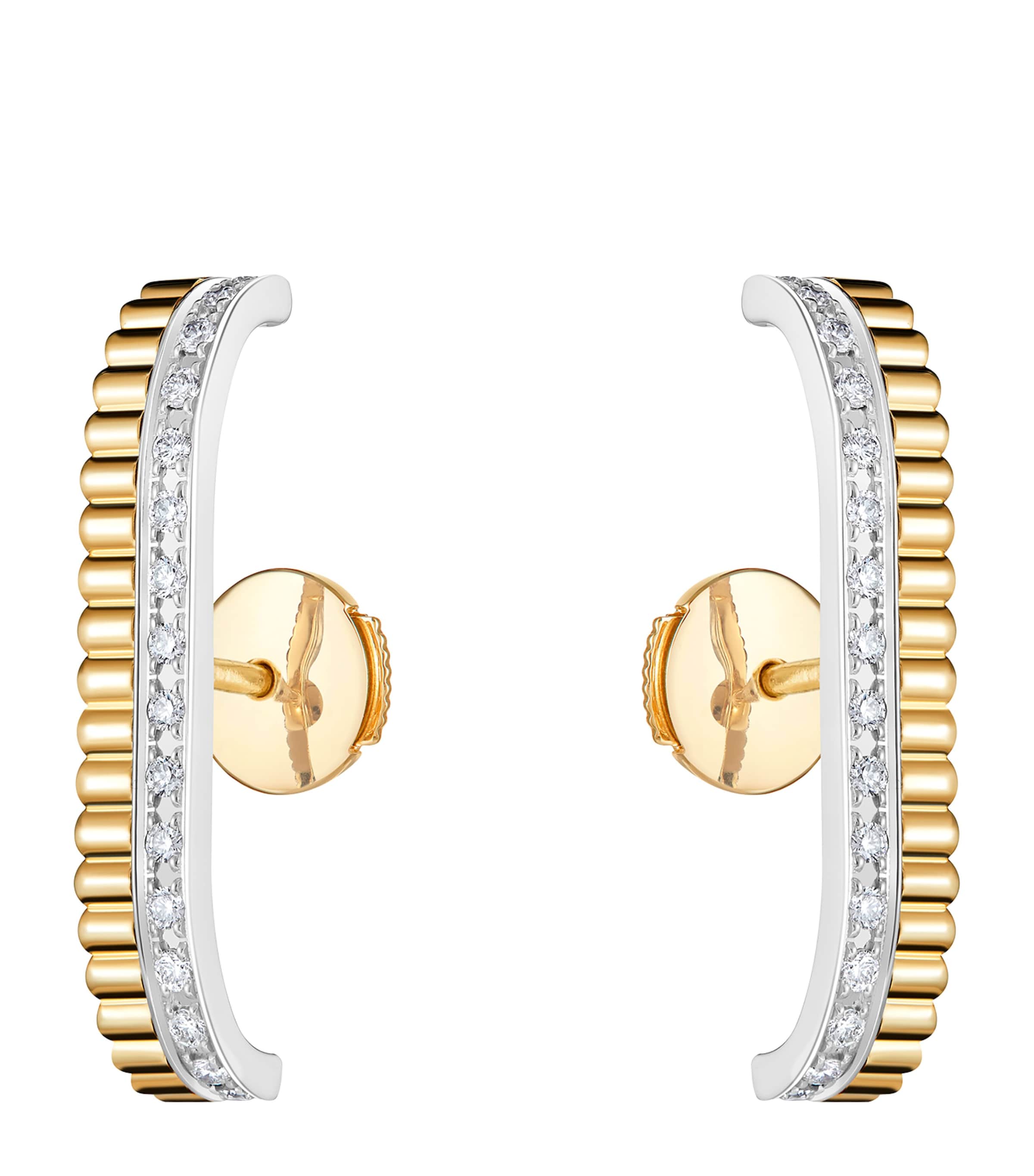 Yellow Gold, White Gold and Diamond Quatre Radiant Edition Stud Earrings