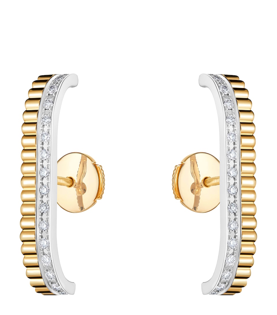 Yellow Gold, White Gold and Diamond Quatre Radiant Edition Stud Earrings