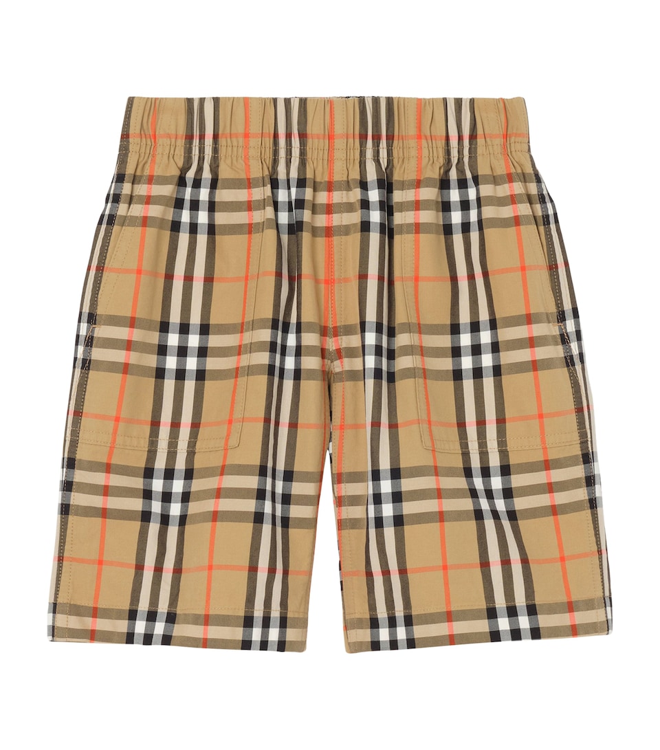 Burberry Kids Cotton Check Cargo Shorts (14 Years) Sand Ip Check