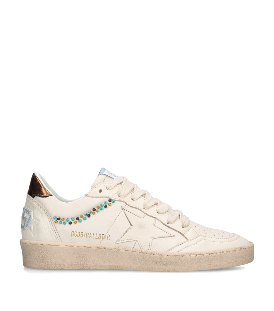 Golden Goose Leather Ballstar Sneakers Cream Comb