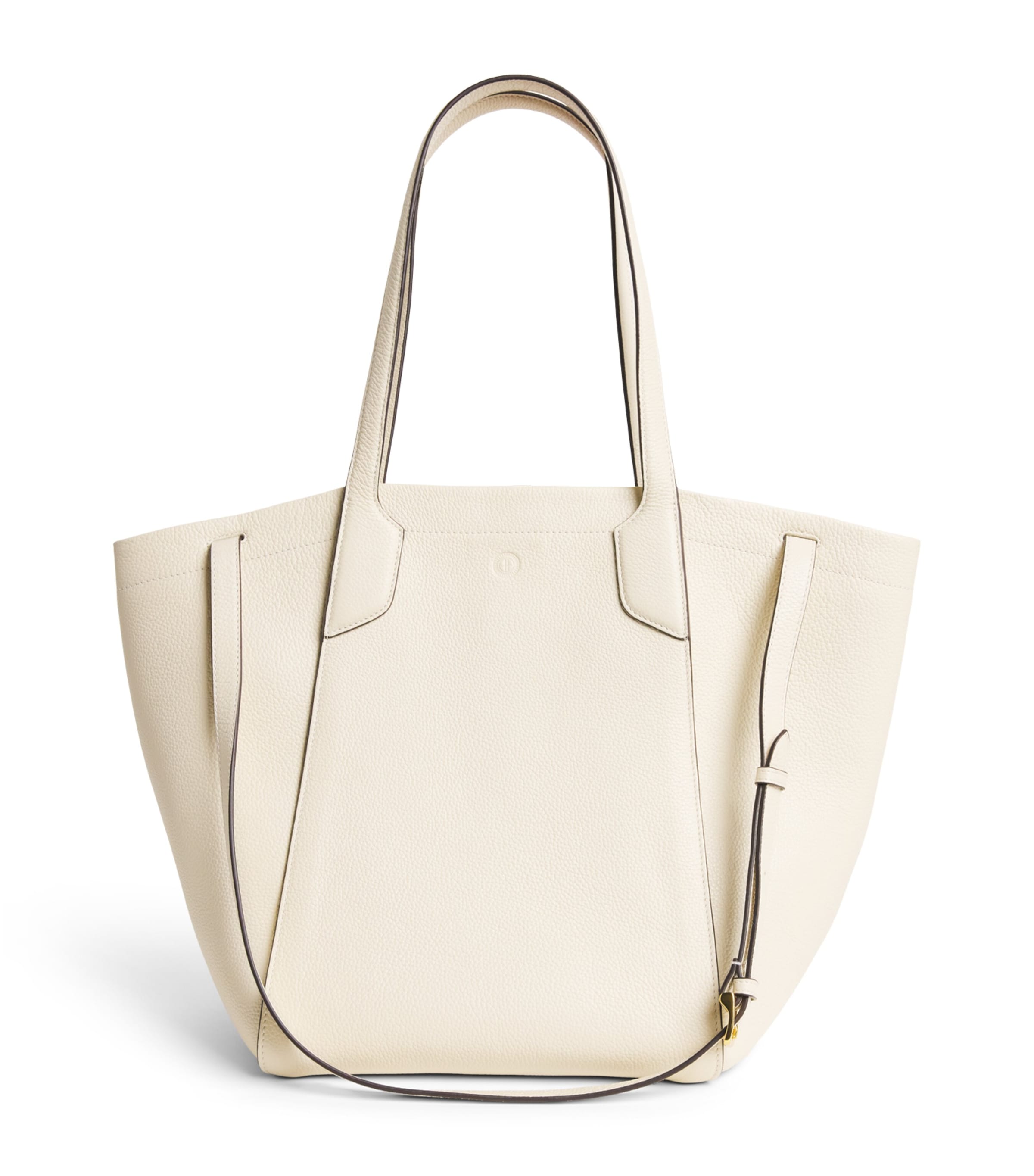 Harrods Medium Leather Freya Tote Bag Stone