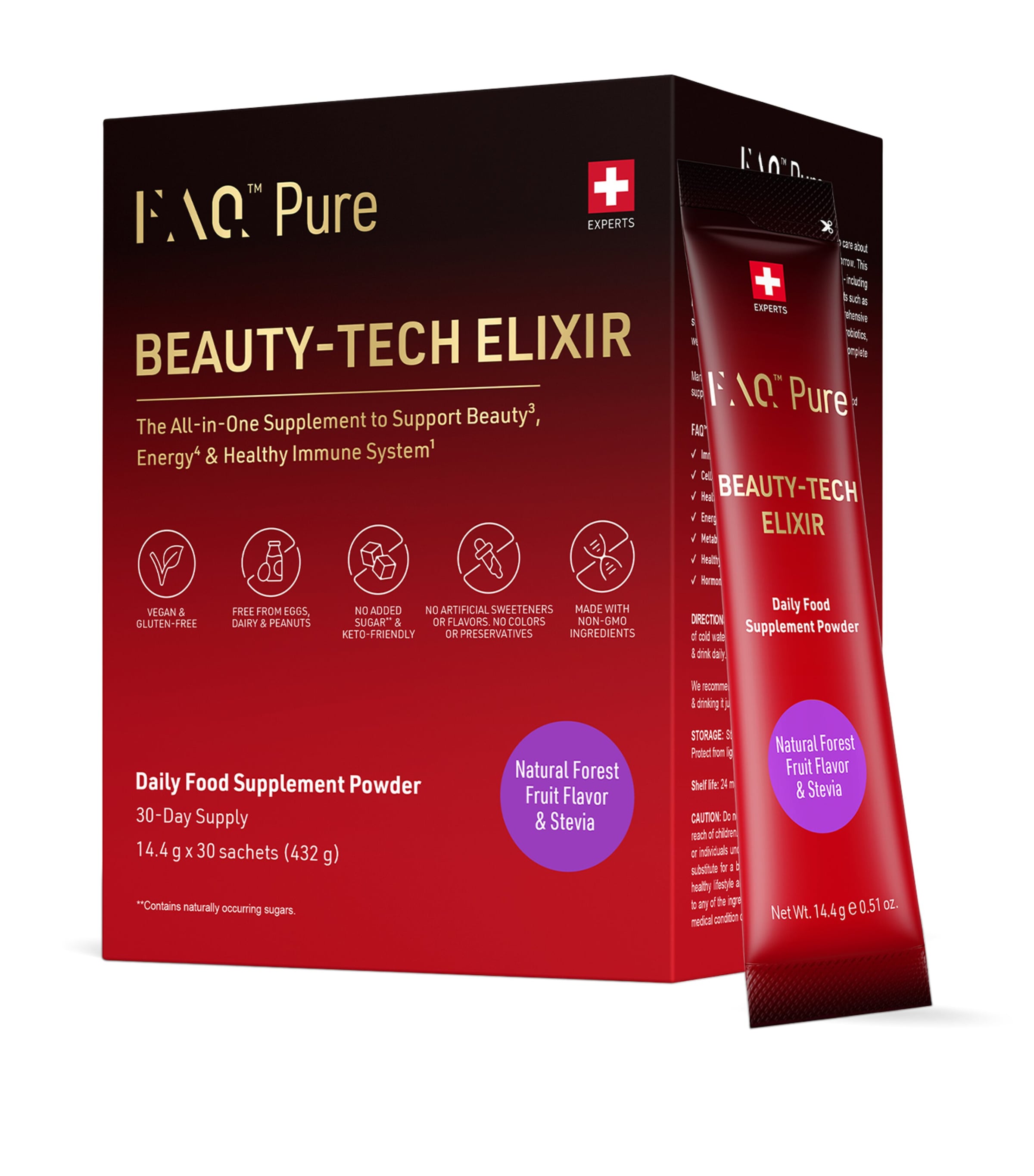 FAQ Pure Beauty-Tech Elixir Forest Fruit Sachets (Pack of 30)