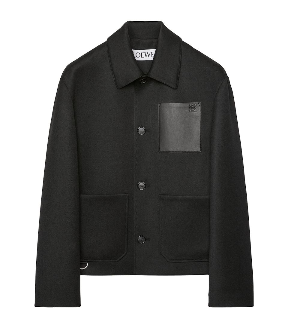 Wool Leather-Pocket Jacket