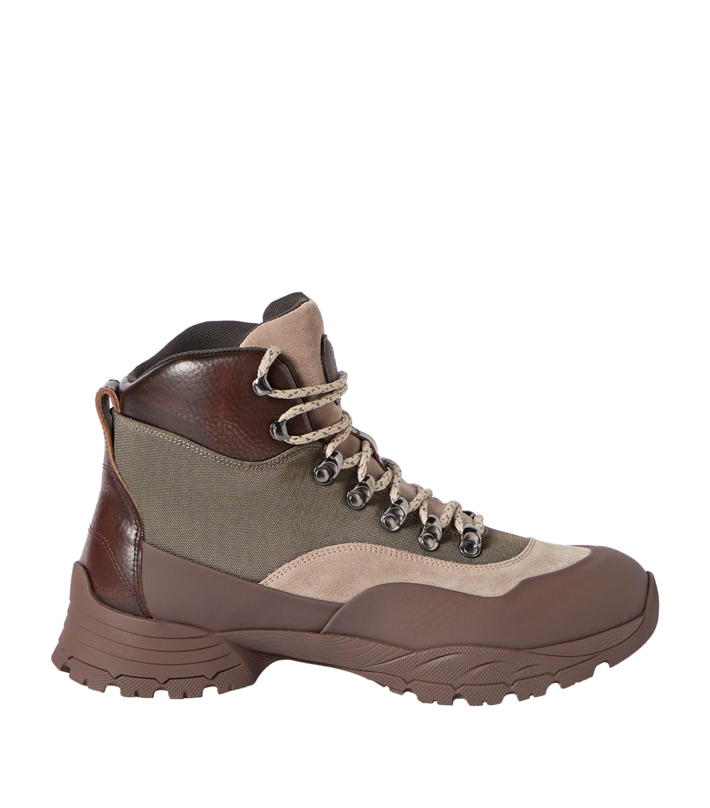 Brunello Cucinelli Leather Lace-Up Hiker Boots