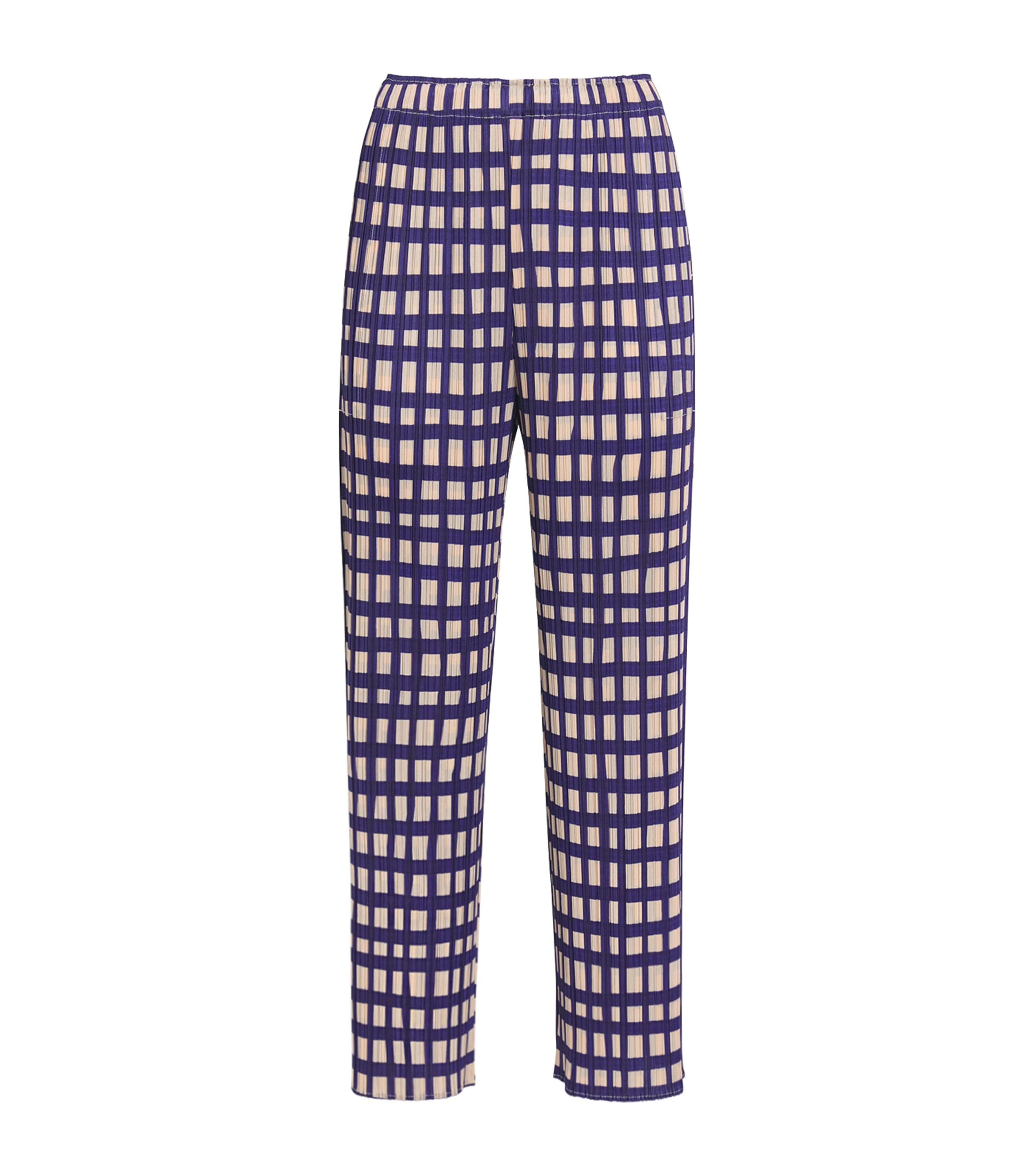 Pleats Please Issey Miyake Womens Basket Trousers Navy