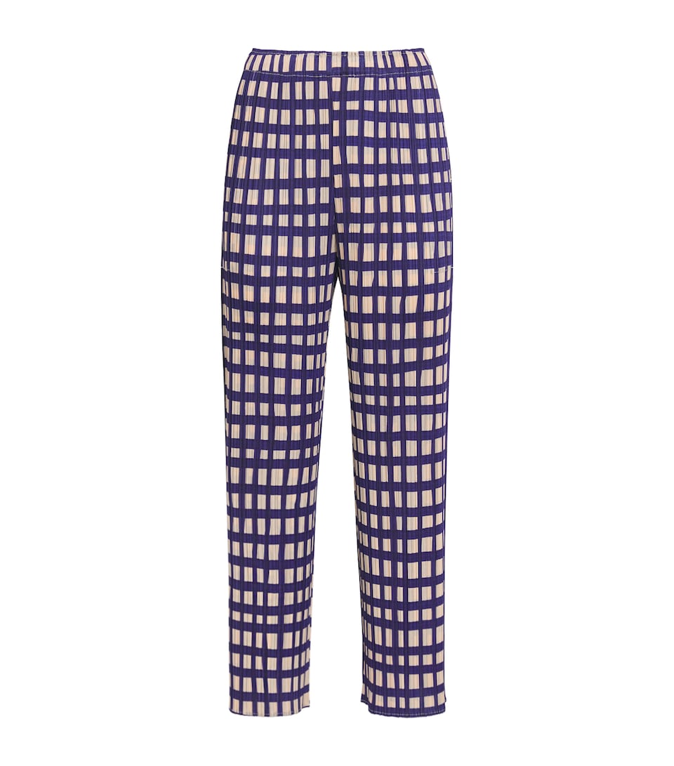 Pleats Please Issey Miyake Womens Basket Trousers Navy