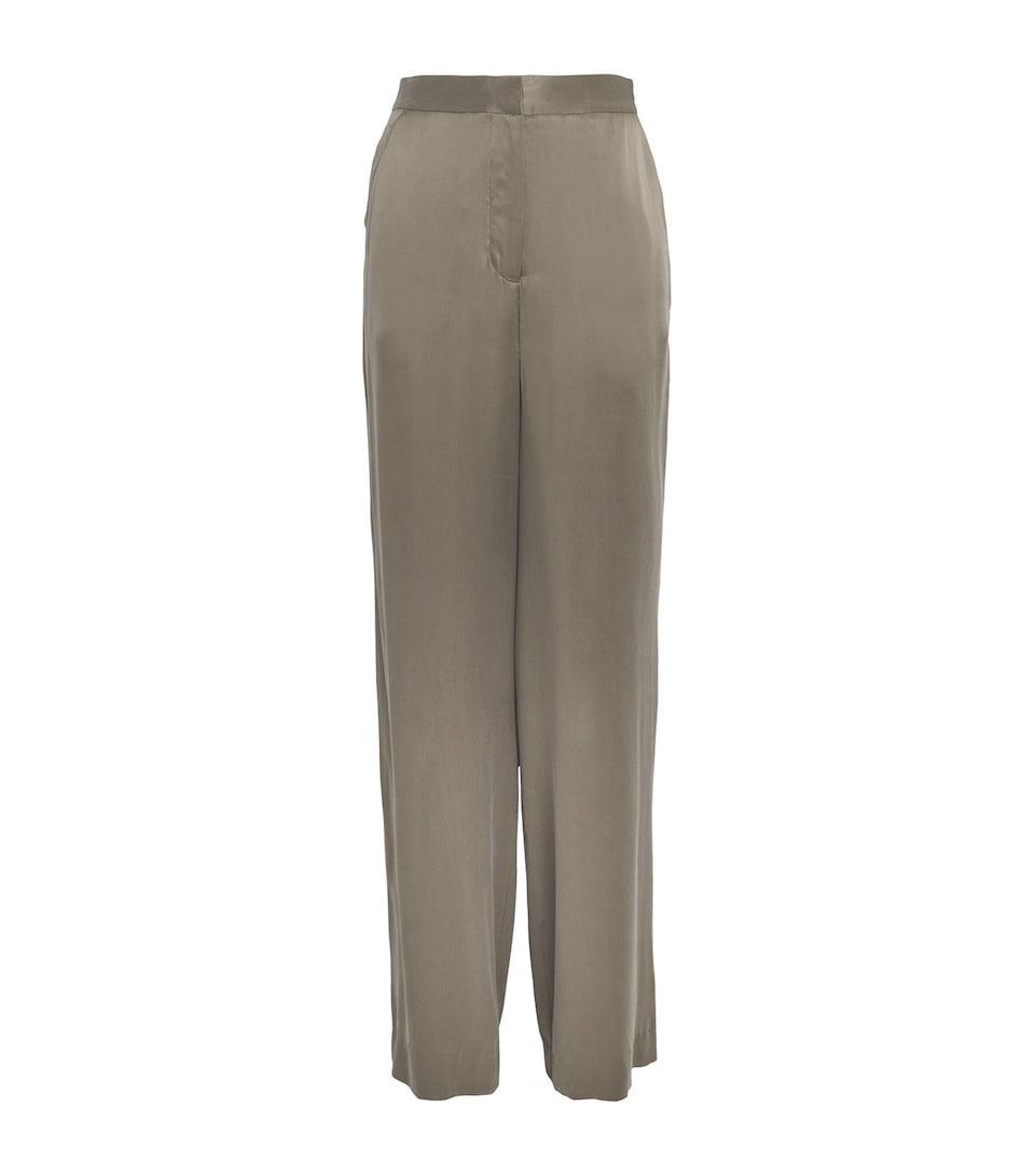 Silk Wide-Leg Trousers